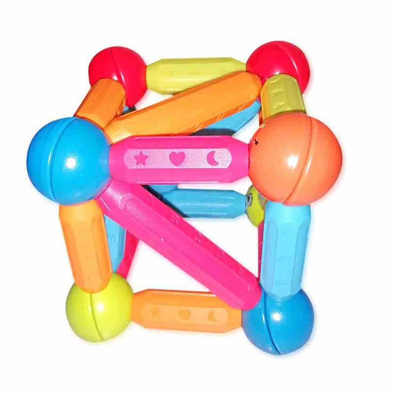 Magnetic Roundels 64 Pcs Sticks and Balls Set with Smart Outdoor Excellent for Cognitive Power Enhancement Toy for Kids