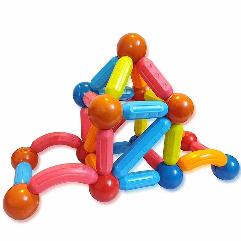 Magnetic Roundels 64 Pcs Sticks and Balls Set with Smart Outdoor Excellent for Cognitive Power Enhancement Toy for Kids