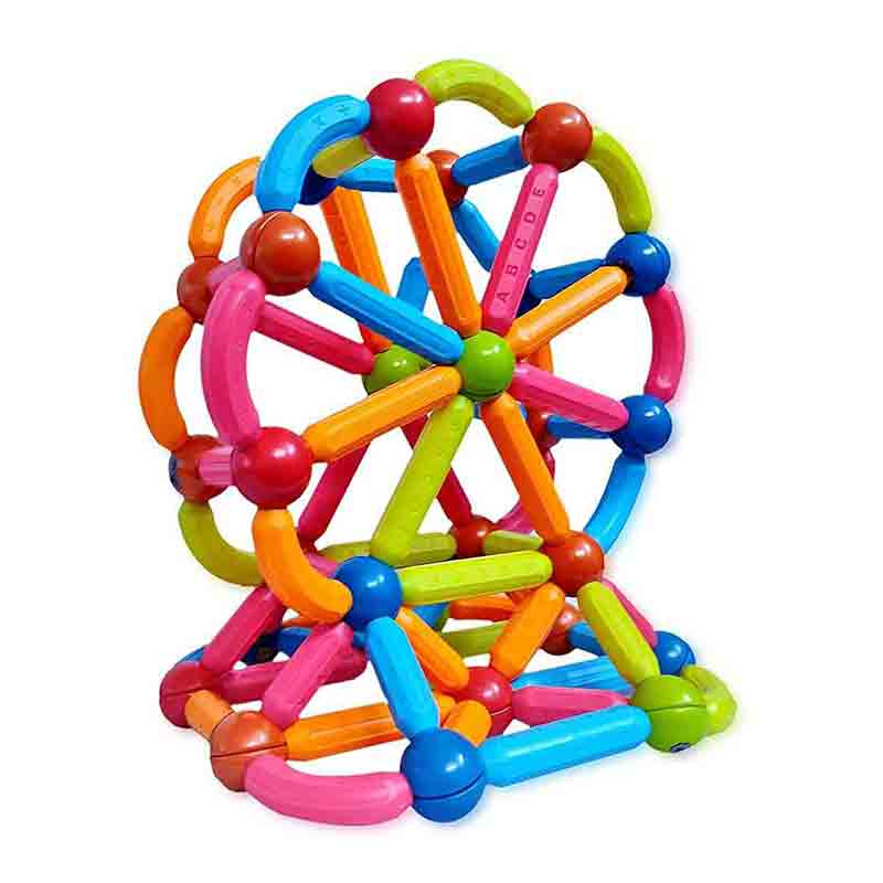 Magnetic Roundels 64 Pcs Sticks and Balls Set with Smart Outdoor Excellent for Cognitive Power Enhancement Toy for Kids