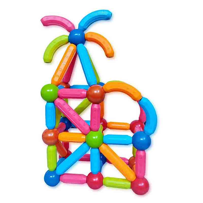 Magnetic Roundels 64 Pcs Sticks and Balls Set with Smart Outdoor Excellent for Cognitive Power Enhancement Toy for Kids