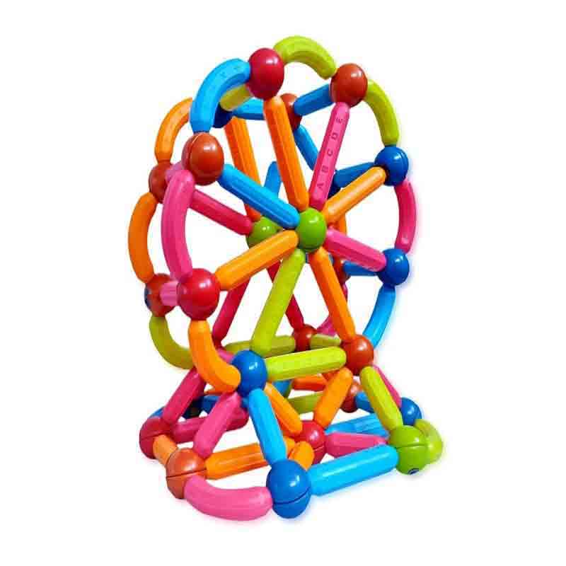 Magnetic Roundels 64 Pcs Sticks and Balls Set with Smart Outdoor Excellent for Cognitive Power Enhancement Toy for Kids