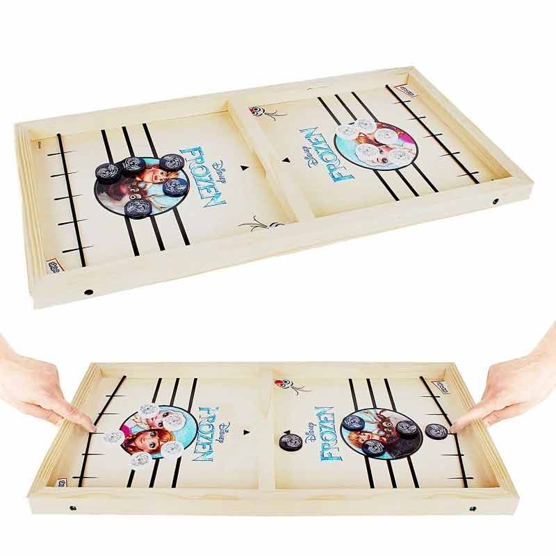 Skoodle Disney Frozen Sling Puck Game Board String Hockey Toy Portable Table Interactive Desktop Board Game for Kids & Adults