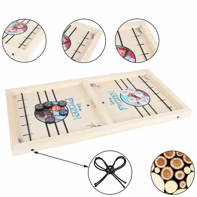 Skoodle Disney Frozen Sling Puck Game Board String Hockey Toy Portable Table Interactive Desktop Board Game for Kids & Adults