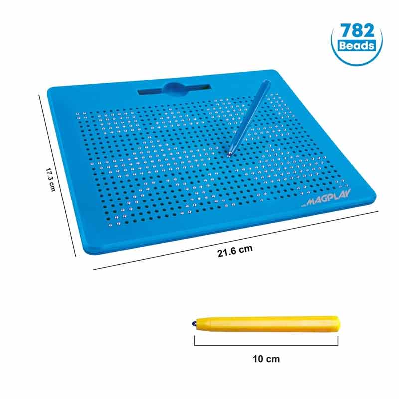 Kipa 782 Magnetic Balls Drawing Slate Board Educational Toy Sketch Pad Draw Freely Doodle Pad Biggest in Size with High Class Plastic Blue Color for Kids