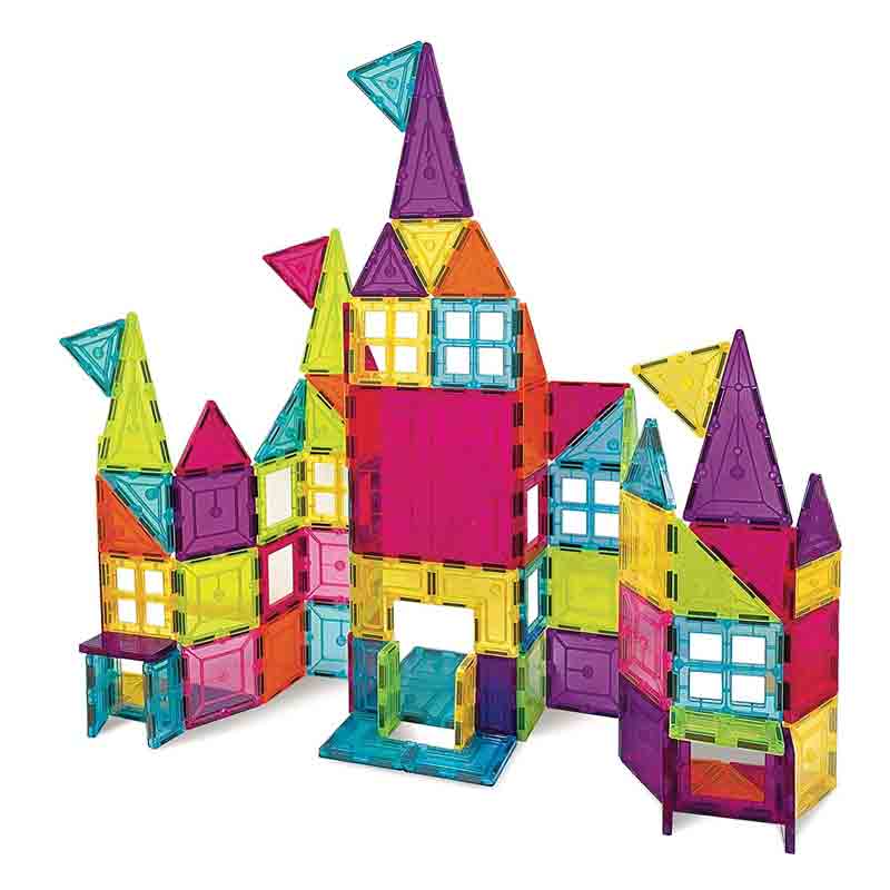 Magnetic Tiles Building Block 60 Pcs Build a Castle Constructing and Creative Learning Toy for Kids