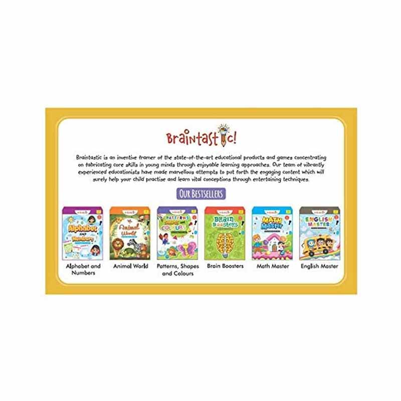 Braintastic Educational Game/Toys: Combo of Brain Booster & English Master Write & Wipe Reusable Activity Sheets with Free Puzzle for Kids 5+ Years Age