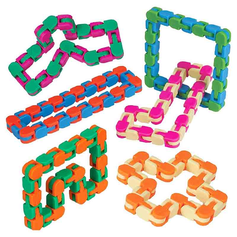 24 Links Wacky Tracks Pack of 10 Snap Twist Toys Snake Speed Cube Cute Snake Cube Puzzle Sensory Fidget Toys Stress Anxiety Relief for Kids