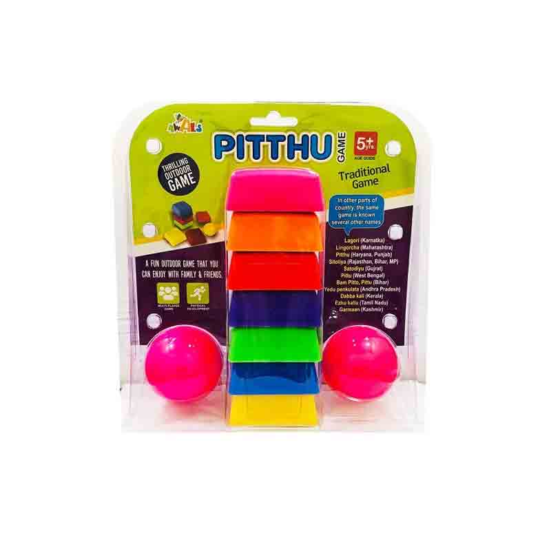 Lagori Pitthu Pitto Lingrocha Sitoliya Satodiyu Pittu Yedu Penkulata Dabba Kali Ezhu Kallu Traditional Indian Outdoor Board Game Toy for Kids