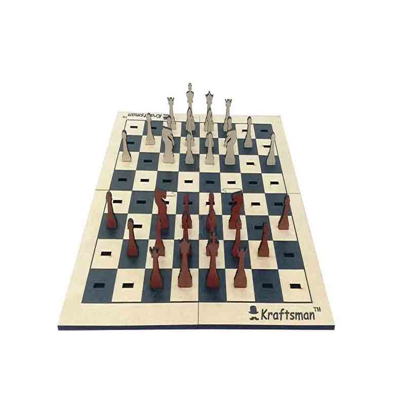 Kraftsman Wooden Chess Board Big Size Game Set for Kids and Adults of all age groups 0.6 cm Chess Board  (Multicolor)