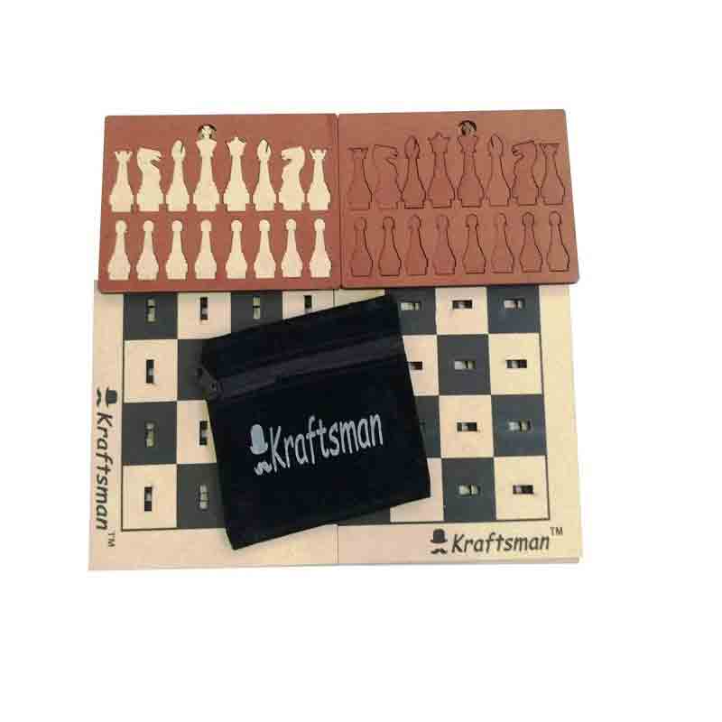 Kraftsman Wooden Chess Board Big Size Game Set for Kids and Adults of all age groups 0.6 cm Chess Board  (Multicolor)