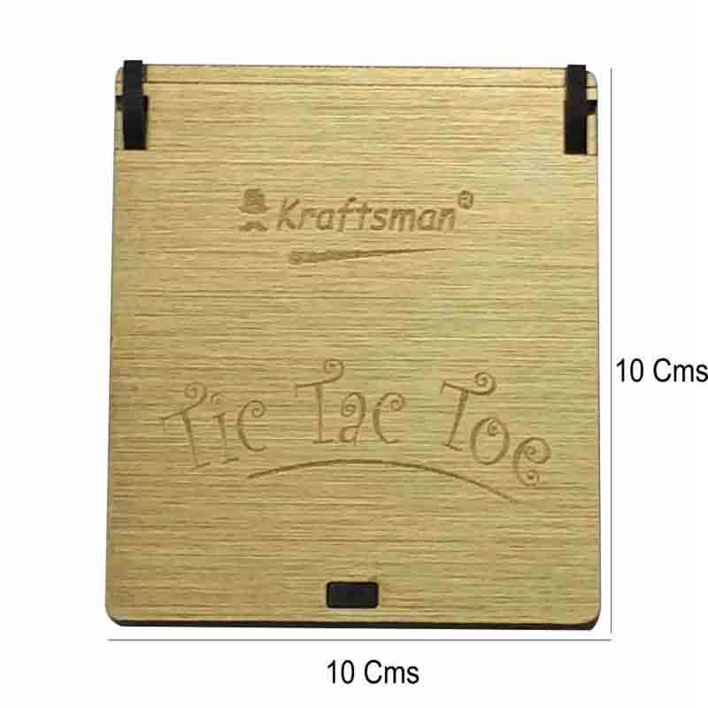 Kraftsman Wooden Tic Tac Toe Portable Game for Kids and Adults Golden Mirror Shade 2 cm Ludo Board  (Multicolor)