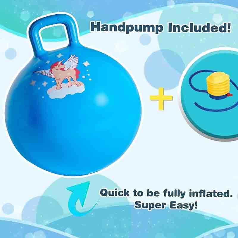 Inflatable Jumping Hopping Bouncy Rubber Ball  55 CM Bounce Rubber Hop Jump Bouncy Jumping Ball for Kids Children Boys & Girls Assorted