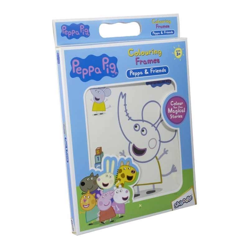 Peppa & Friends Colouring Frames For Kids - DIY, Fun Filled Colouring/Painting Sheets , Specially Crafted to Enhance Play & Colouring Experience (6 Sheets + 12 Color Sticks + 6 Strings)