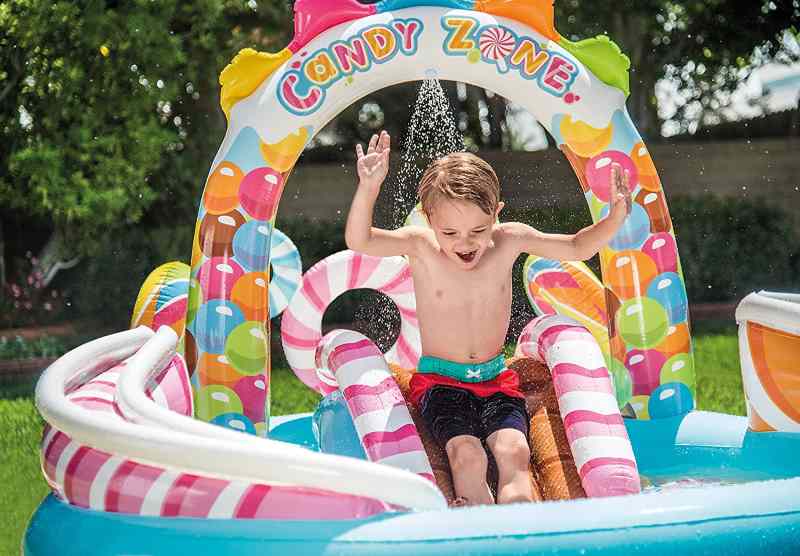 Intex Kids Candy Zone Play Center Inflatable Rubber Swimming Pool, Multi Color 4-12 Years