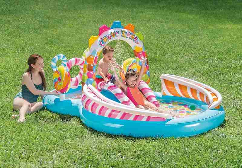 Intex Kids Candy Zone Play Center Inflatable Rubber Swimming Pool, Multi Color 4-12 Years