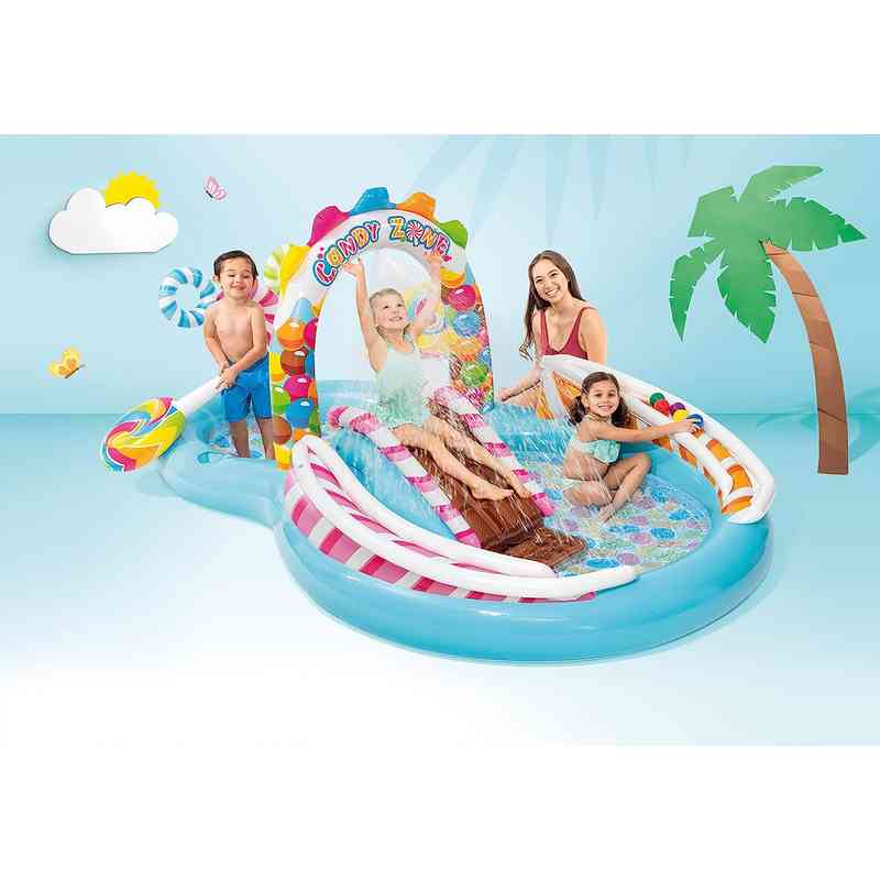 Intex Kids Candy Zone Play Center Inflatable Rubber Swimming Pool, Multi Color 4-12 Years