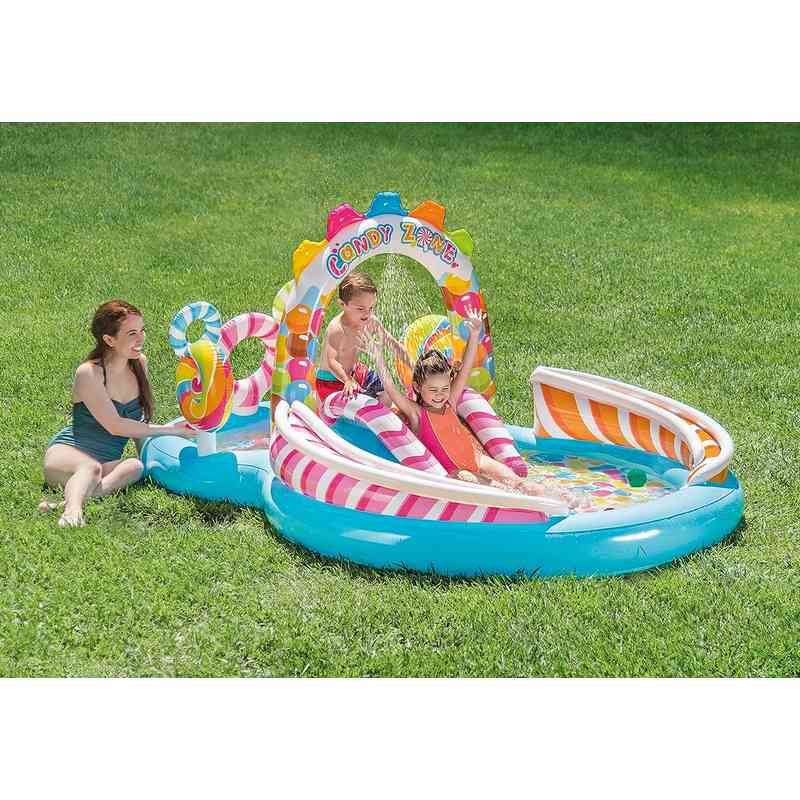 Intex Kids Candy Zone Play Center Inflatable Rubber Swimming Pool, Multi Color 4-12 Years