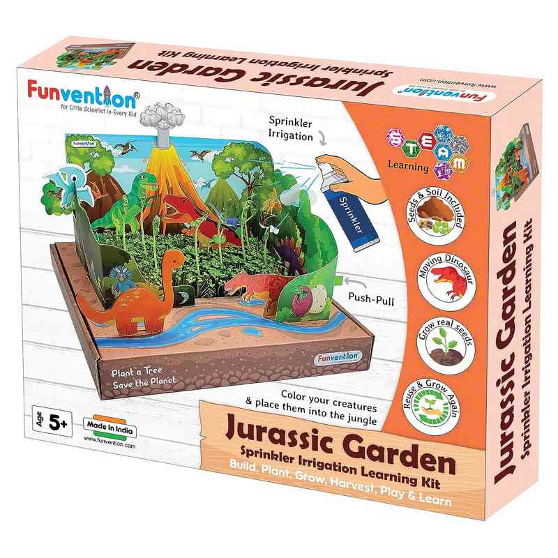 Funvention Jurassic Garden Sprinkler Irrigation DIY STEM Learning Kit for Kids 5-12 Years