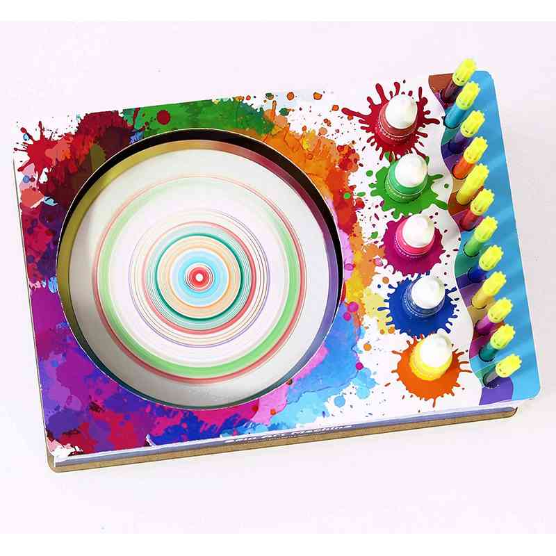 Funvention- for Little Scientist in Every Kid Spin Art Machine DIY STEM Learning Kit, 8+ Yrs