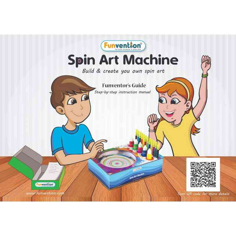 Funvention- for Little Scientist in Every Kid Spin Art Machine DIY STEM Learning Kit, 8+ Yrs