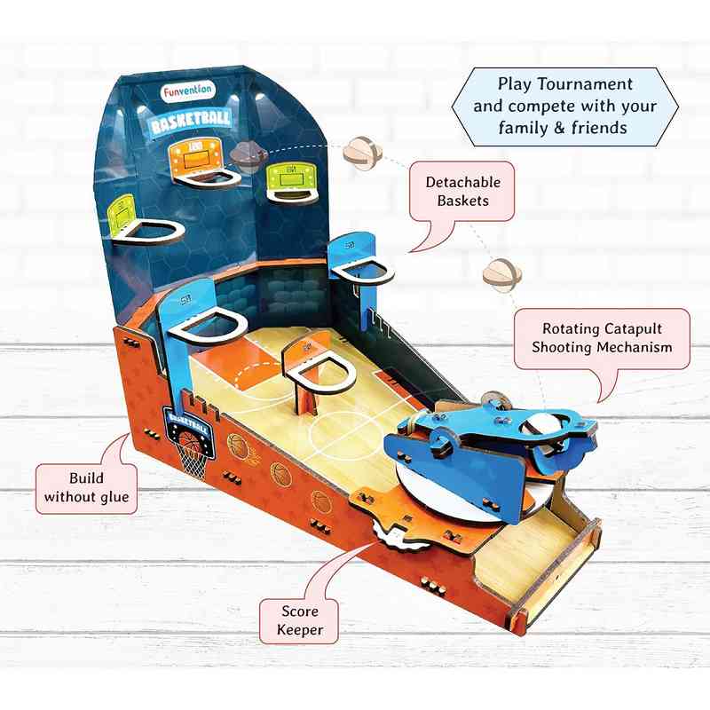 Funvention Basketball Mania DIY STEM Learning Toy for Kids 5-12 Years