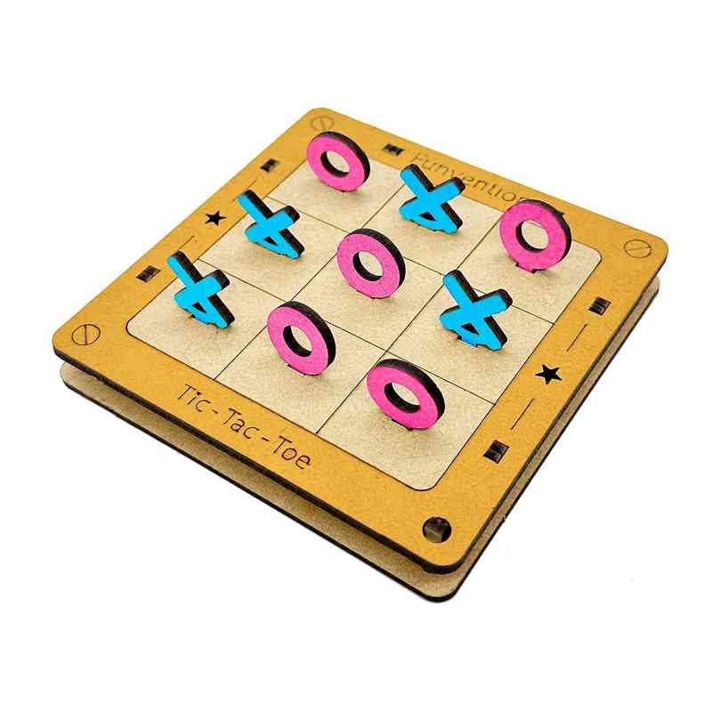 Funvention for Little Scientist in Every Kid Funvention DIY Tic-Tac-Toe Pocket Travel Game for Kids 5-12 Years