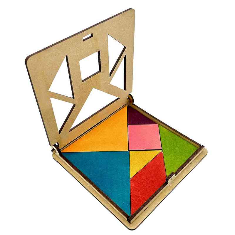 Funvention DIY Tangram Pocket Travel Game , Fun Learning Educational Board Game for Kids 4-12 Years