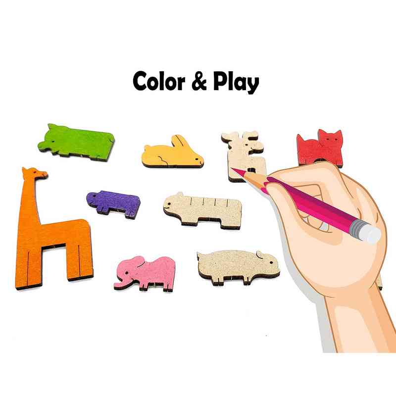 Funvention DIY Animal Puzzle Pocket Travel Game,Fun Learning Educational Board Game for Kids 4-12 Years