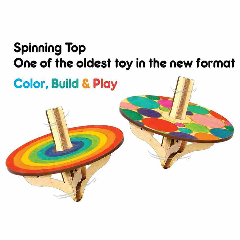 Funvention- for Little Scientist in Every Kid Funvention Diy Spinning Tops (Mandala Art)-Pack Of 24  For Kids 4-12 Years