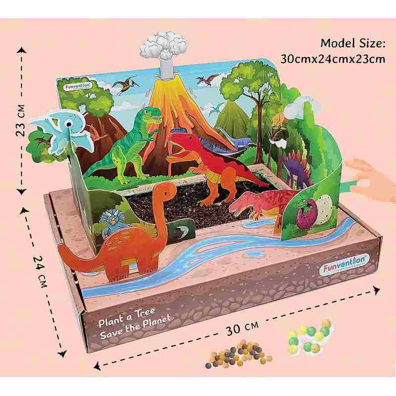 Funvention Combo of 3 Jungle + Jurassic + Magic Garden Sprinkler Irrigation DIY STEM Learning Kit for Kids 4-12 Yers