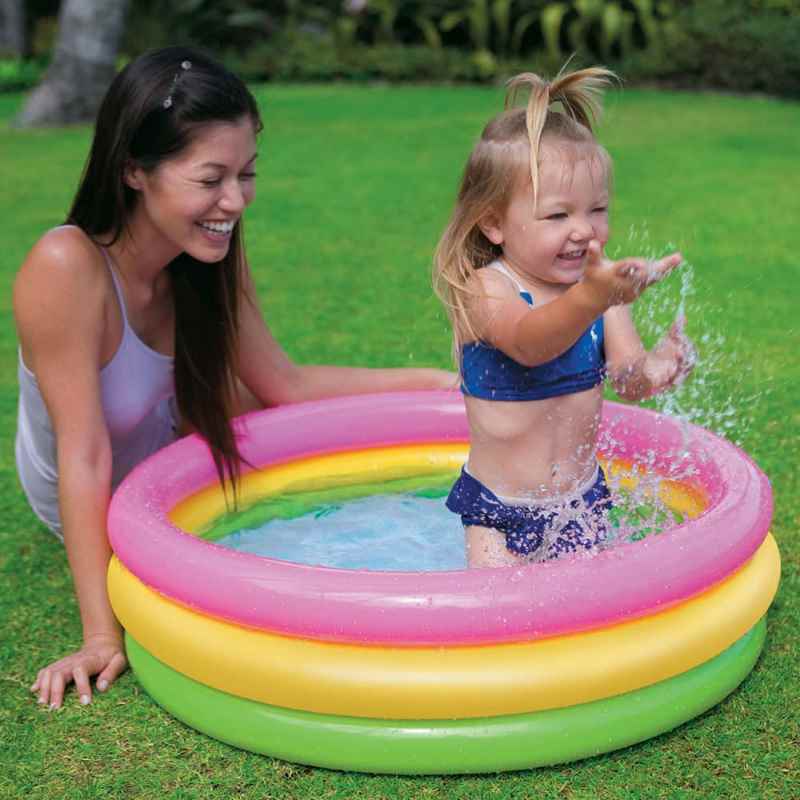 Intex kids Inflatable Baby Pool, Multi Color (2-feet) Age 3-12 Years