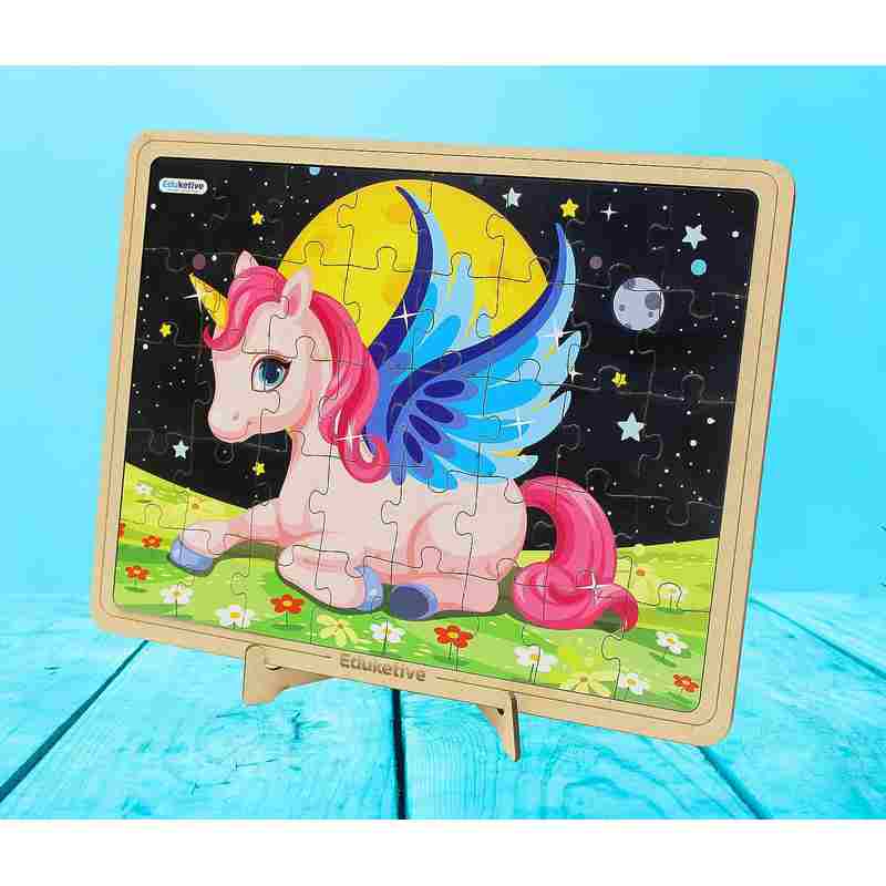 Eduketive Pre-School Puzzle Decor Unicorn Decorative 40 Pieces Jigsaw Puzzle with Stand Kids Age 3-9 Years