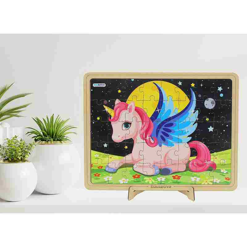 Eduketive Pre-School Puzzle Decor Unicorn Decorative 40 Pieces Jigsaw Puzzle with Stand Kids Age 3-9 Years