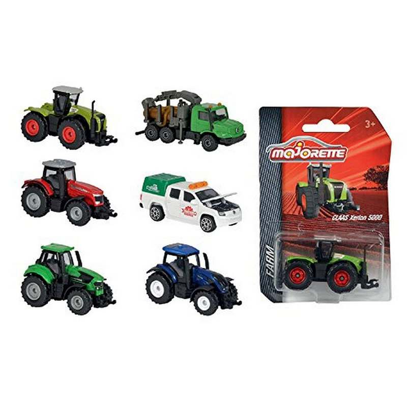 Majorette Farm Tractor Multi Color Diecast Car Pack Of-6 For Kids 3-9 Years