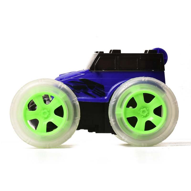 Braintastic 4x4 Off-Road Acrobat Hummer Rechargeable Remote Control RC Acrobatic 360 Degree Stunt Function Twisting Car with 5D Colorful Lights & Music Toys for Kids 5-15 Years (Purple Green)