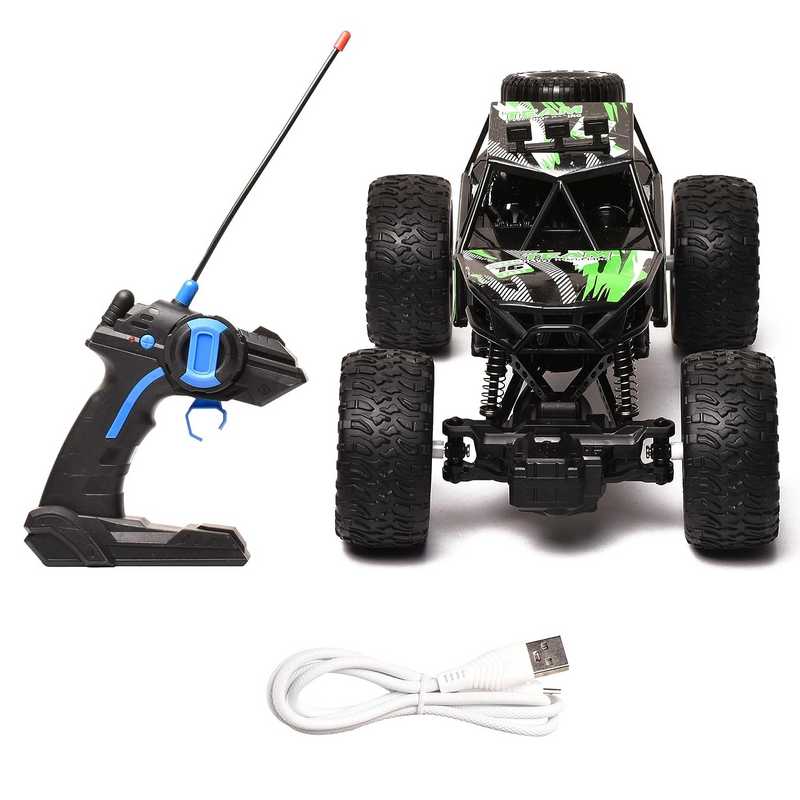 Braintastic Rock Climbing RC Cart Off-Road Rock Crawler Truck Vehicle 2.4ghz 2wd 1: 20 Radio Remote Control Car Toys for Kids 5-15 Years (Green)