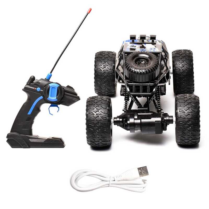 Braintastic Rock Climbing RC Cart Off-Road Rock Crawler Truck Vehicle 2.4ghz 2wd 1: 20 Radio Remote Control Car Toys for Kids 5-15 Years (Blue)