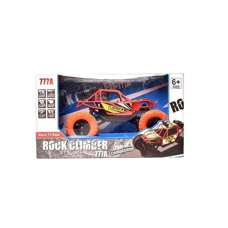 Braintastic Rechargeable Remote Control RC Rock Climber Crawler Four Wheel Drive 1:18 Scale High Speed Off Road Racing Stunt Car Toys for Kids 6-15 Years (Red)