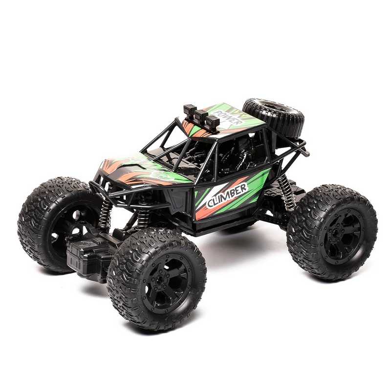 Braintastic Rechargeable RC Remote Control Rock Crawler Four Wheel Drive Metal Alloy Body High Speed Rock Climber Racing Car Toys for Kids 5-15 Years