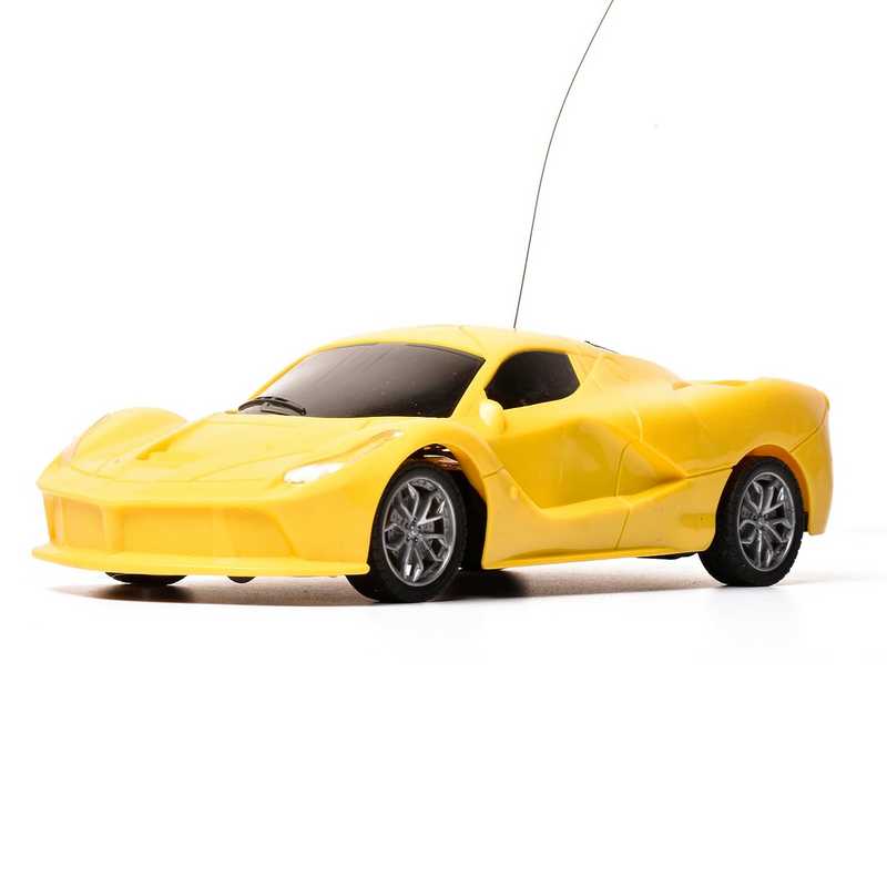 Braintastic Rechargeable Remote Control Racing Car High Speed Racing Sports Car with LED Headlights 1: 18 Scale Fast RC Vehicle Toy for Kids 6-15 Years (Yellow)