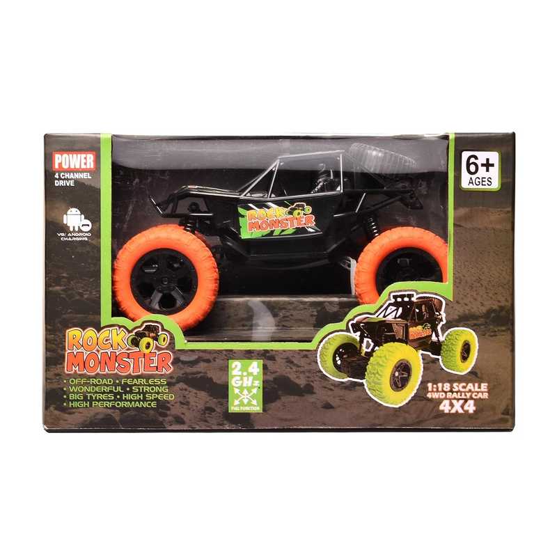 Braintastic Rechargeable RC Remote Control Rock Monster Crawler 4WD 1.18 Scale High Speed Rock Climber Racing Car Toys for Kids 5-15 Years