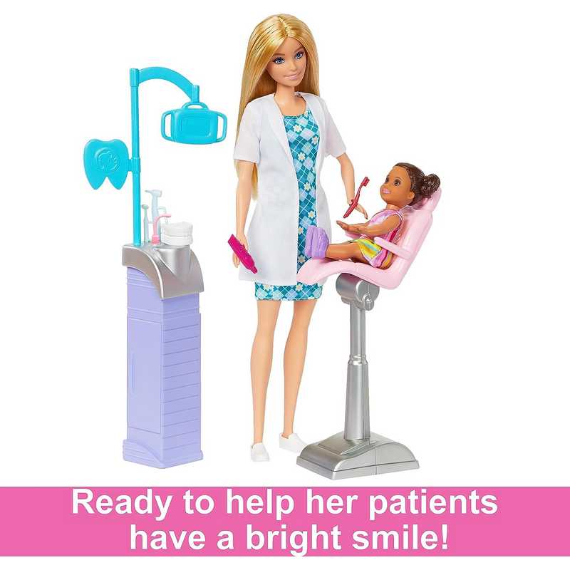 Barbie® Careers Dentist Doll and Playset with Accessories, Medical Doctor Set, Toys for 3-12 Years Girls