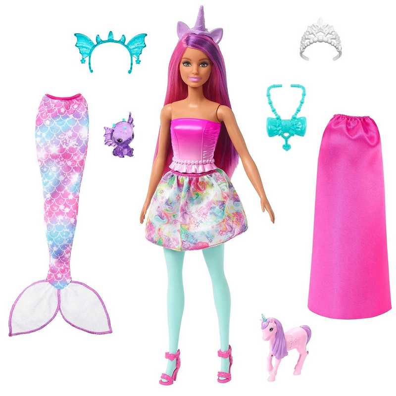 Barbie® Doll, Mermaid Toys, Clothes and Accessories, Fantasy Dress-Up Set, Baby Unicorn and Dragon Pets?? For Kids Girls 3-12 Years