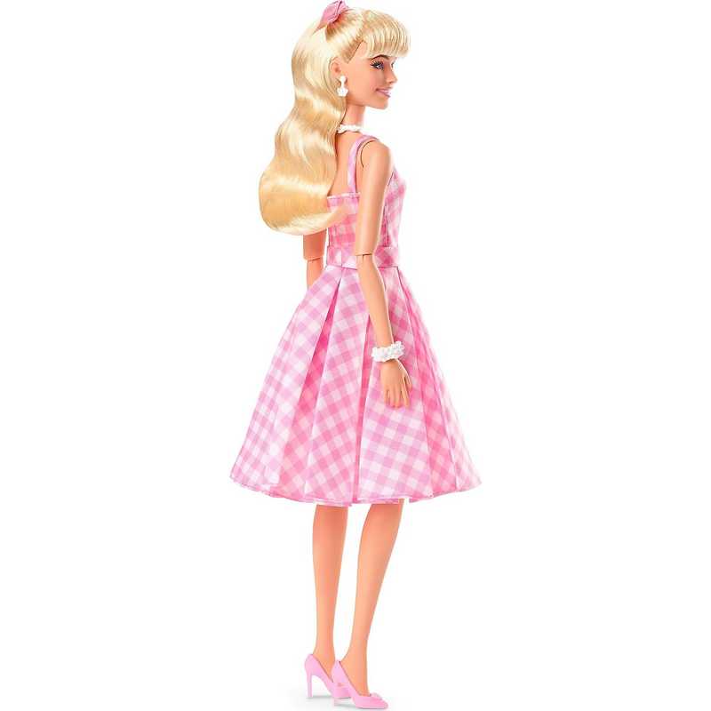 Barbie™ The Movie Doll Wearing Pink and White Gingham Dress with Daisy Chain Necklace For Kids Girls 3-12 Years