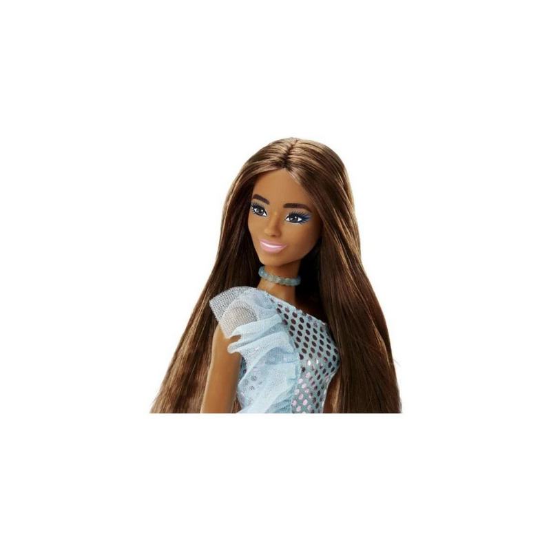 Barbie® Doll, Kids Toys, Brunette in Teal Metallic Dress, Trendy Clothes and Accessories, Gifts for Kids? Girls 3-12 Years