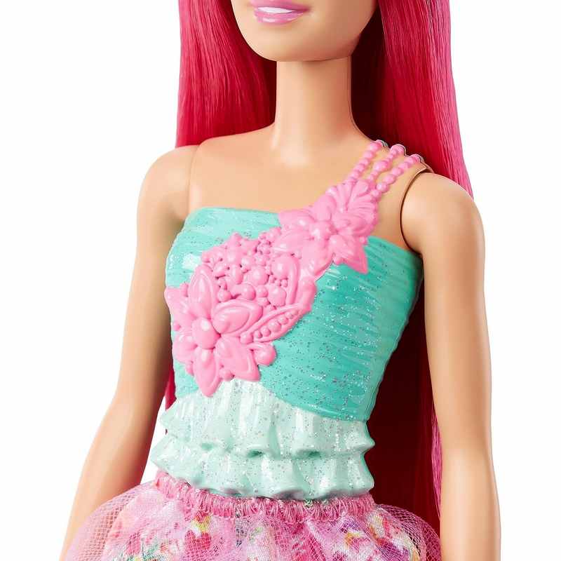 Barbie™ Dreamtopia Princess Doll (Dark-Pink Hair), with Sparkly Bodice, Princess Skirt and Tiara, Toy for Kids Girls 3-12 Years