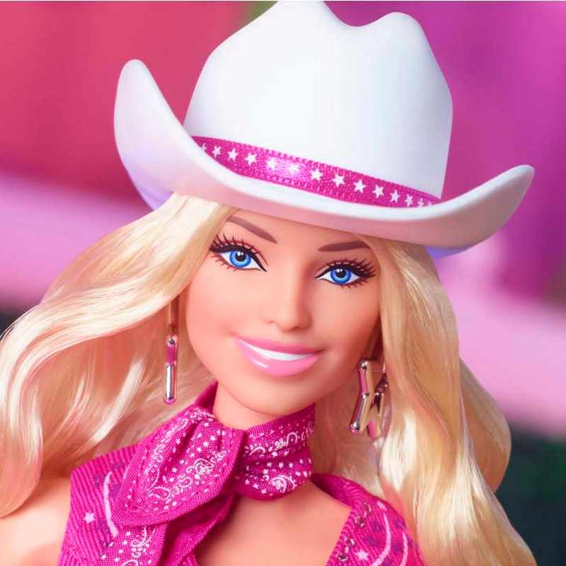 Barbie™ The Movie Doll, Margot Robbie as, Collectible Doll Wearing Pink Western Outfit with Cowboy Hat For Kids Girls 3-12 Years