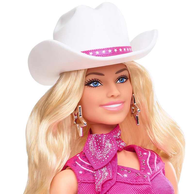 Barbie™ The Movie Doll, Margot Robbie as, Collectible Doll Wearing Pink Western Outfit with Cowboy Hat For Kids Girls 3-12 Years