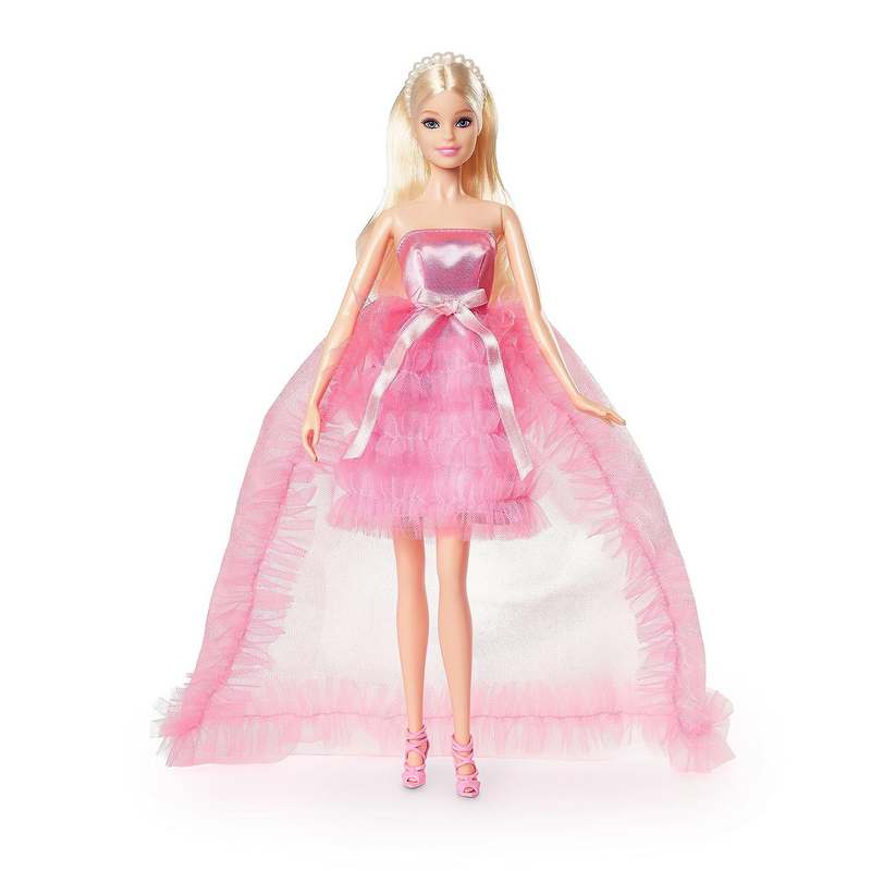 Barbie Doll, Kids Toys, Birthday Wishes™ Doll, Blonde in Pink Satin and Tulle Dress, Fashion Collectibles, Special Occasion Gifts for Girls 3-12 Years