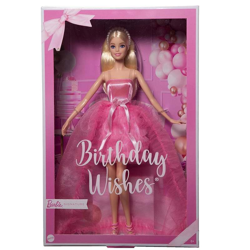 Barbie Doll, Kids Toys, Birthday Wishes™ Doll, Blonde in Pink Satin and Tulle Dress, Fashion Collectibles, Special Occasion Gifts for Girls 3-12 Years